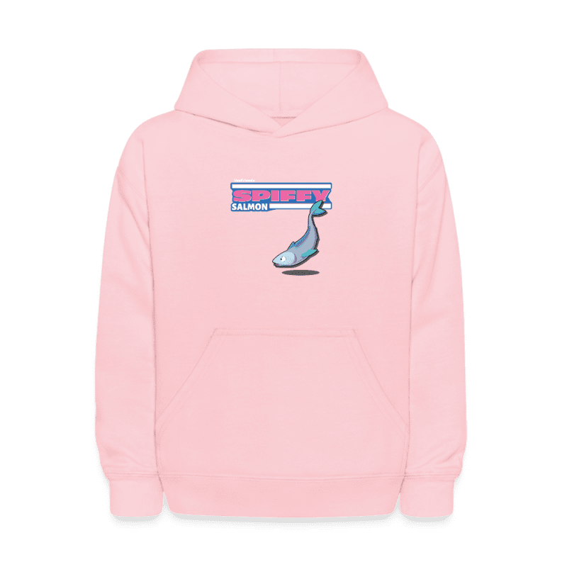 Spiffy Salmon Character Comfort Kids Hoodie - pink