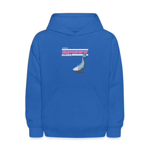 Spiffy Salmon Character Comfort Kids Hoodie - royal blue