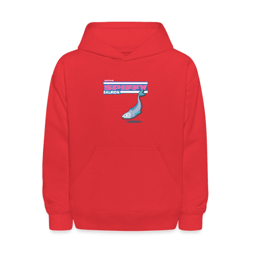 Spiffy Salmon Character Comfort Kids Hoodie - red