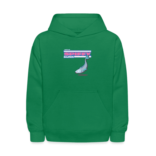 Spiffy Salmon Character Comfort Kids Hoodie - kelly green