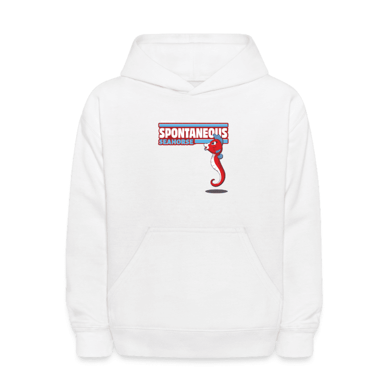 Spontaneous Seahorse Character Comfort Kids Hoodie - white