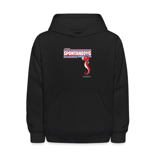 Spontaneous Seahorse Character Comfort Kids Hoodie - black