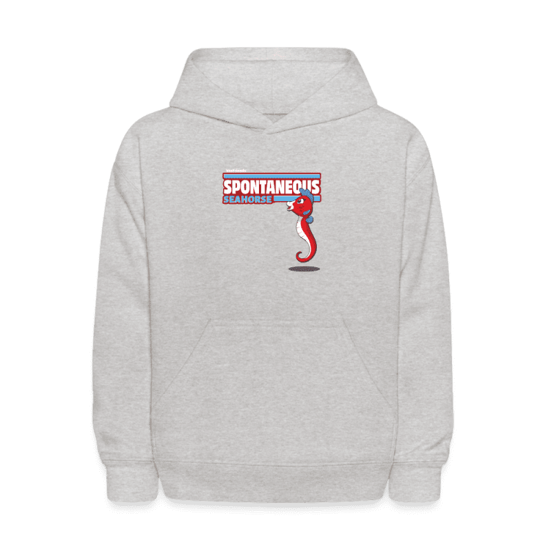 Spontaneous Seahorse Character Comfort Kids Hoodie - heather gray