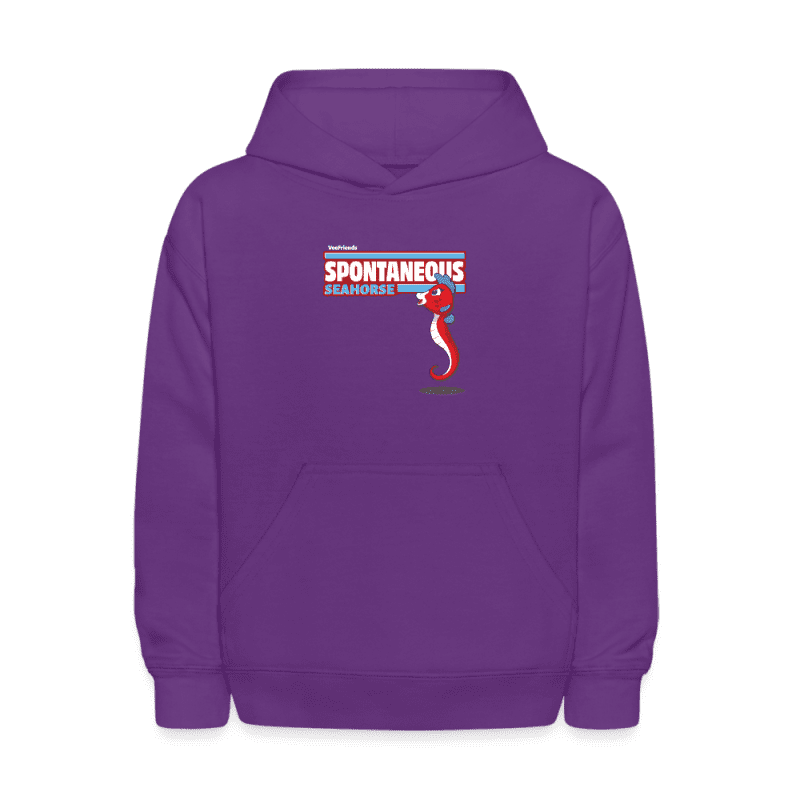 Spontaneous Seahorse Character Comfort Kids Hoodie - purple