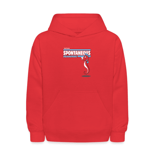 Spontaneous Seahorse Character Comfort Kids Hoodie - red