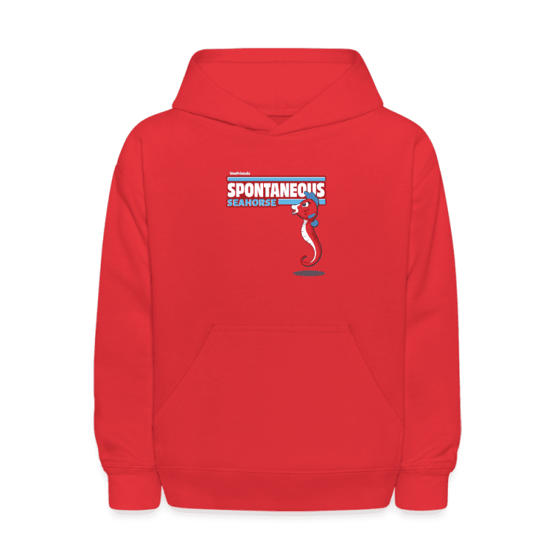 Spontaneous Seahorse Character Comfort Kids Hoodie - red