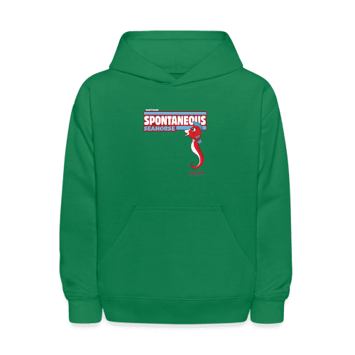 Spontaneous Seahorse Character Comfort Kids Hoodie - kelly green