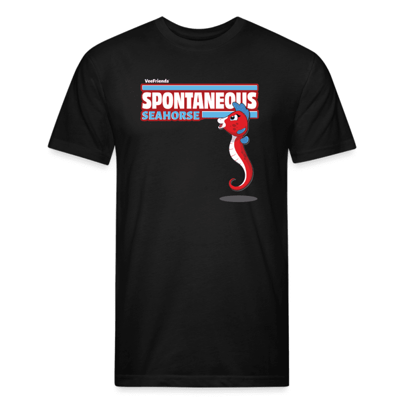 Spontaneous Seahorse Character Comfort Adult Tee - black