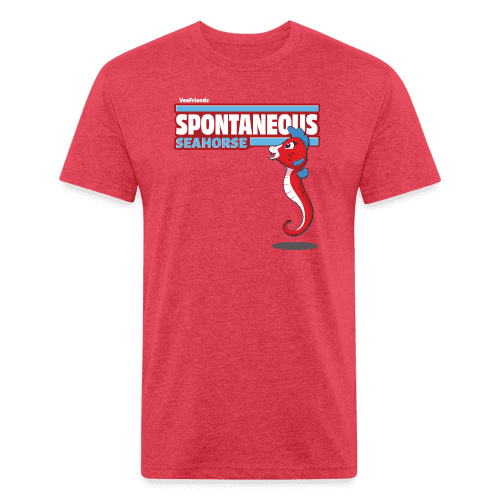 Spontaneous Seahorse Character Comfort Adult Tee - heather red