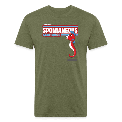 Spontaneous Seahorse Character Comfort Adult Tee - heather military green