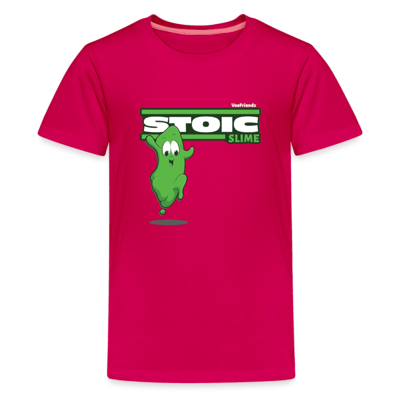 Stoic Slime Character Comfort Kids Tee - dark pink