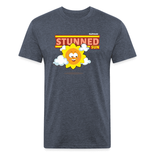 Stunned Sun Character Comfort Adult Tee - heather navy