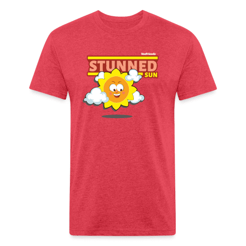 Stunned Sun Character Comfort Adult Tee - heather red