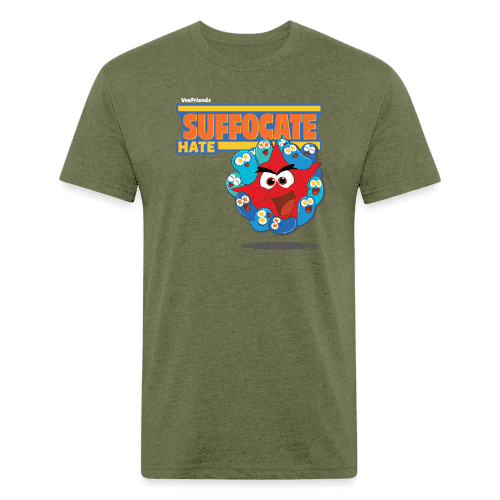 Suffocate Hate Character Comfort Adult Tee - heather military green