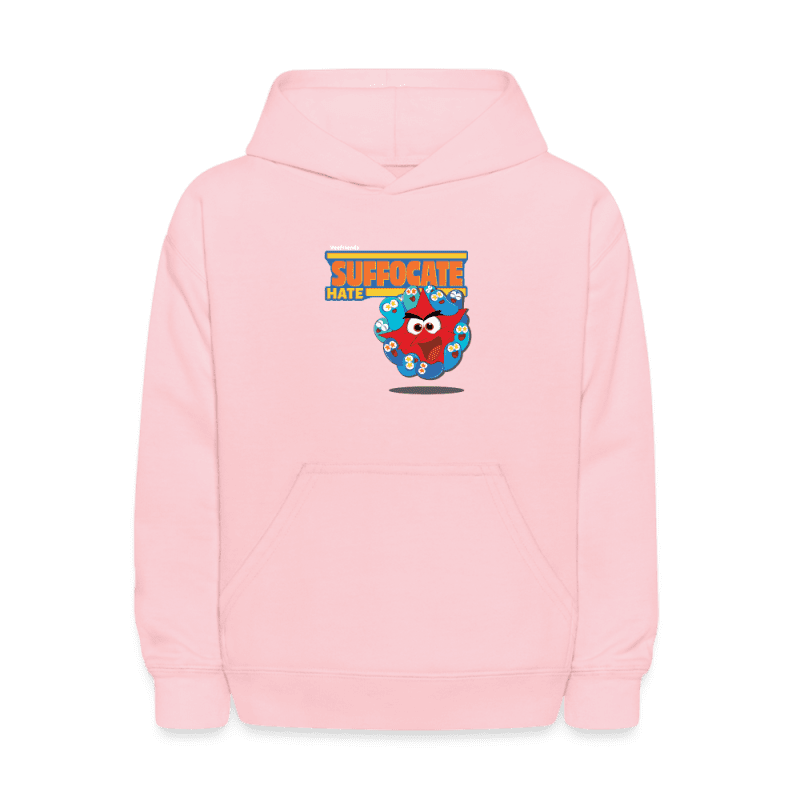 Suffocate Hate Character Comfort Kids Hoodie - pink