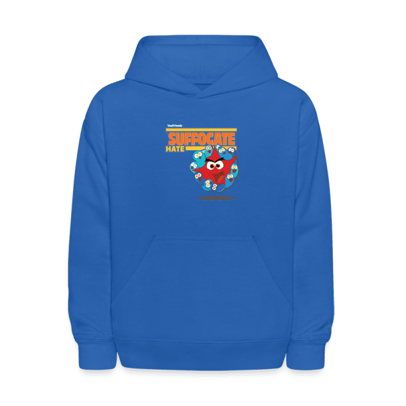 Suffocate Hate Character Comfort Kids Hoodie - royal blue