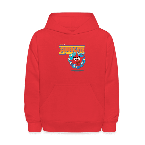 Suffocate Hate Character Comfort Kids Hoodie - red