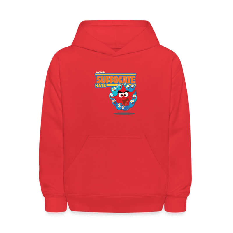 Suffocate Hate Character Comfort Kids Hoodie - red