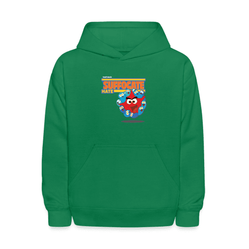 Suffocate Hate Character Comfort Kids Hoodie - kelly green