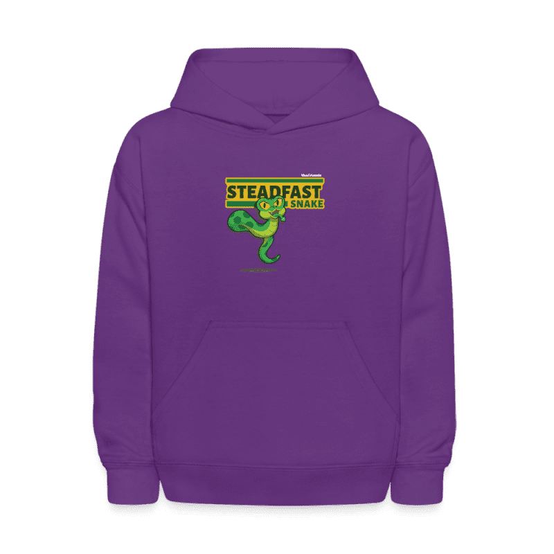 Steadfast Snake Character Comfort Kids Hoodie - purple