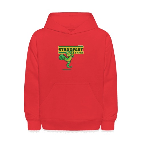 Steadfast Snake Character Comfort Kids Hoodie - red