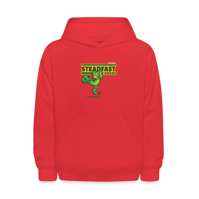 Steadfast Snake Character Comfort Kids Hoodie - red