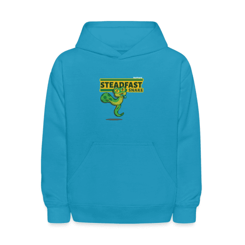 Steadfast Snake Character Comfort Kids Hoodie - turquoise