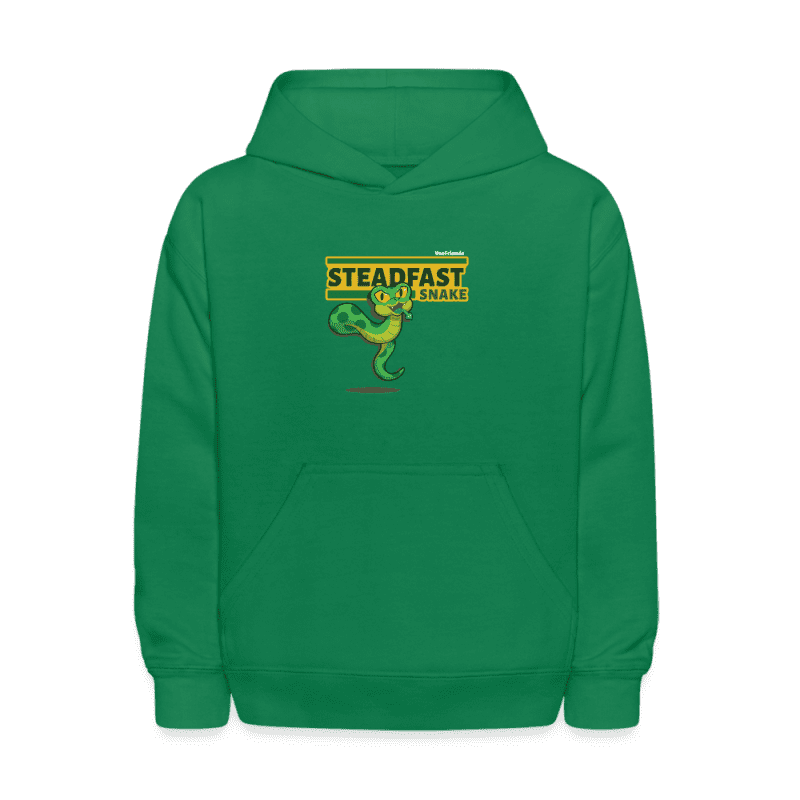 Steadfast Snake Character Comfort Kids Hoodie - kelly green