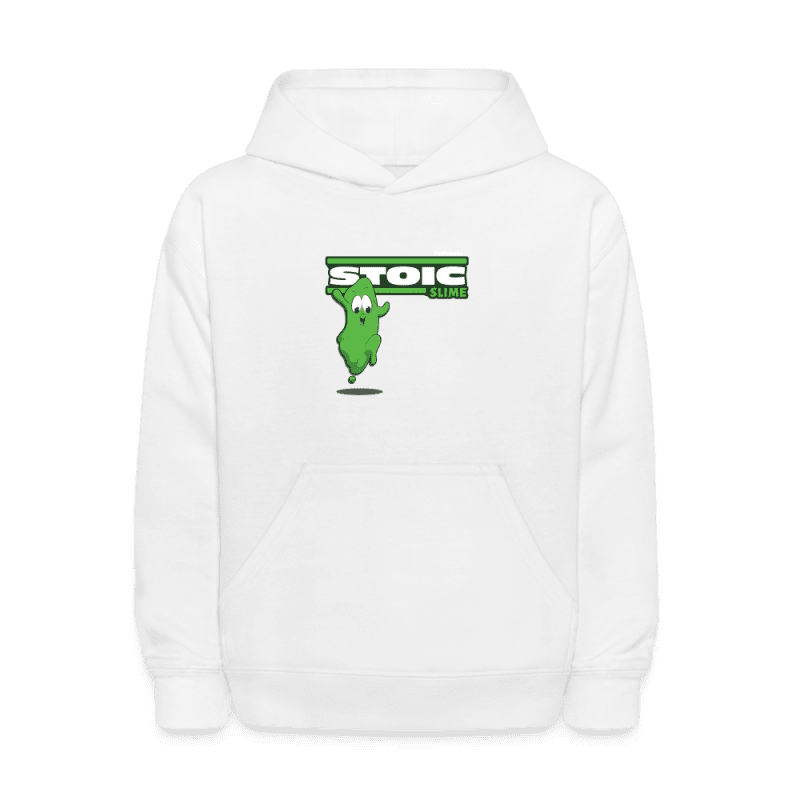 Stoic Slime Character Comfort Kids Hoodie - white