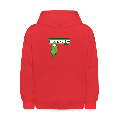 Stoic Slime Character Comfort Kids Hoodie - red