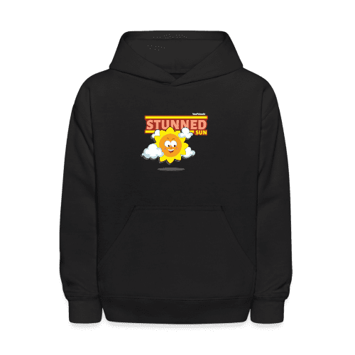 Stunned Sun Character Comfort Kids Hoodie - black