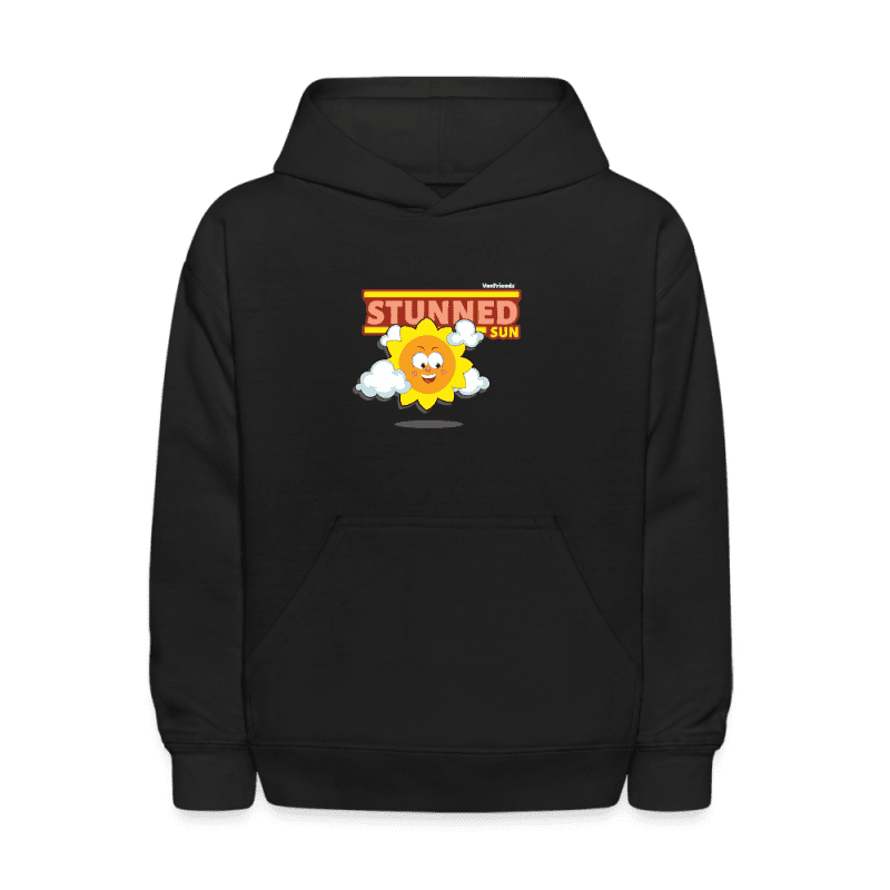 Stunned Sun Character Comfort Kids Hoodie - black