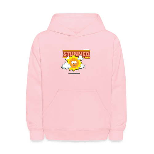 Stunned Sun Character Comfort Kids Hoodie - pink