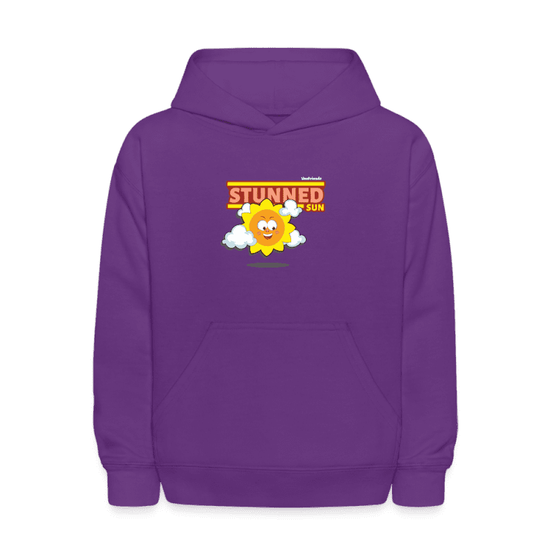 Stunned Sun Character Comfort Kids Hoodie - purple