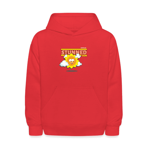 Stunned Sun Character Comfort Kids Hoodie - red