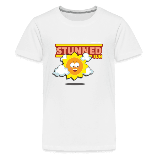 Stunned Sun Character Comfort Kids Tee - white