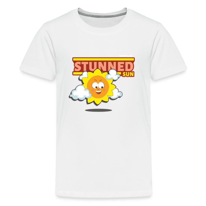 Stunned Sun Character Comfort Kids Tee - white