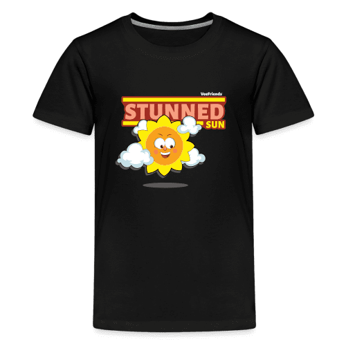 Stunned Sun Character Comfort Kids Tee - black