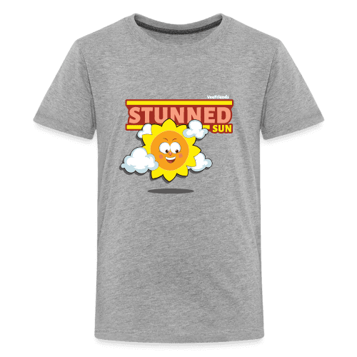 Stunned Sun Character Comfort Kids Tee - heather gray