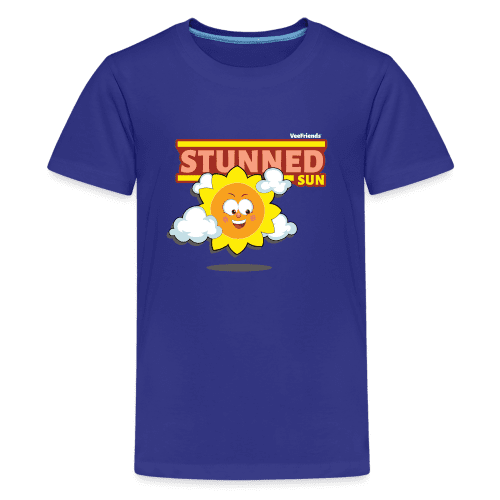 Stunned Sun Character Comfort Kids Tee - royal blue