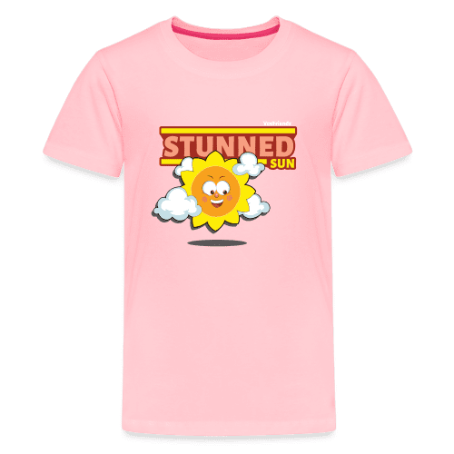 Stunned Sun Character Comfort Kids Tee - pink