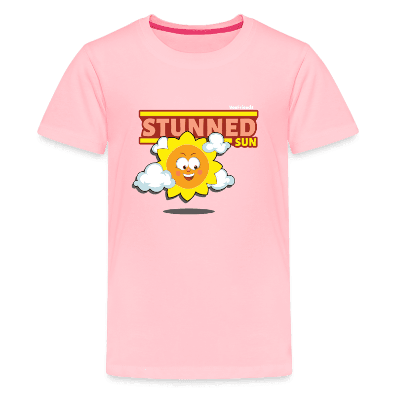 Stunned Sun Character Comfort Kids Tee - pink