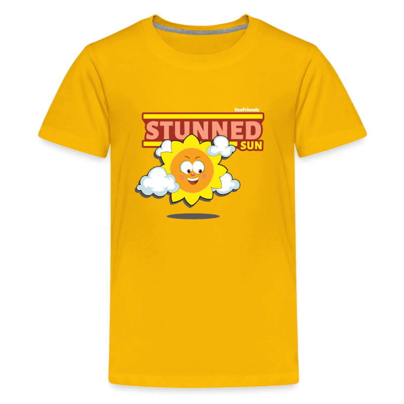 Stunned Sun Character Comfort Kids Tee - sun yellow