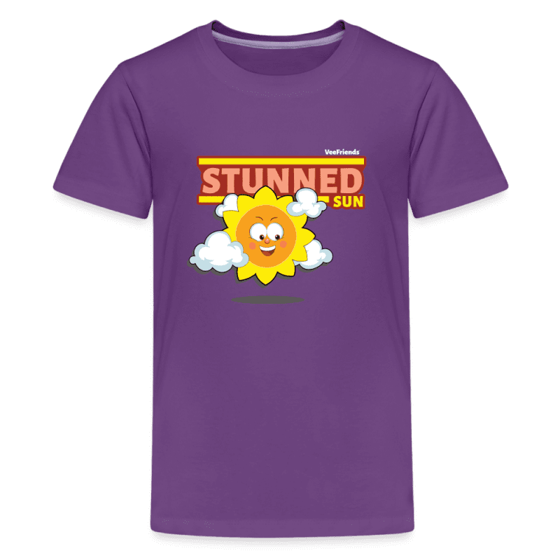 Stunned Sun Character Comfort Kids Tee - purple