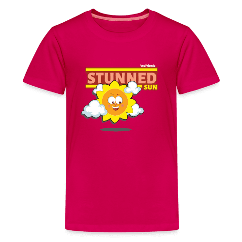 Stunned Sun Character Comfort Kids Tee - dark pink