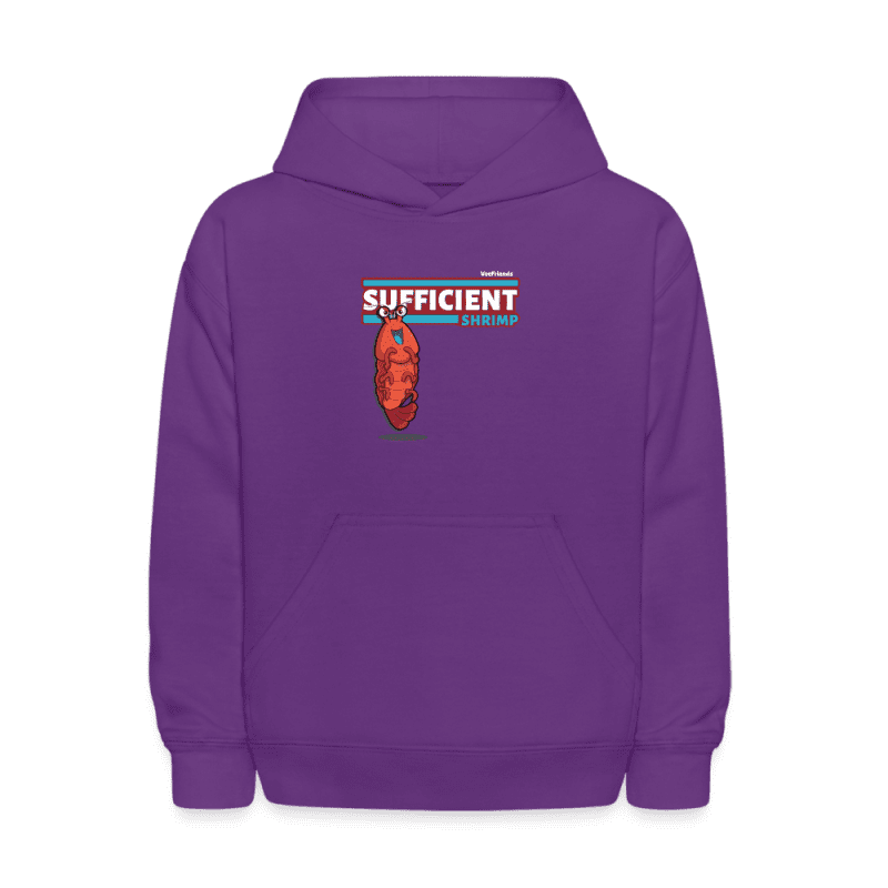 Sufficient Shrimp Character Comfort Kids Hoodie - purple