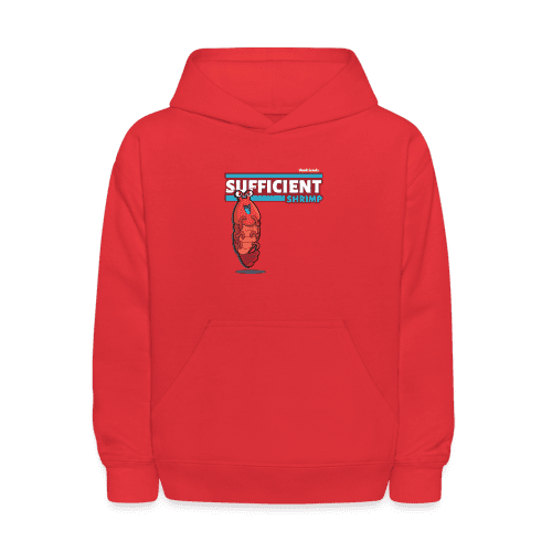 Sufficient Shrimp Character Comfort Kids Hoodie - red