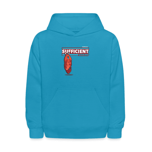 Sufficient Shrimp Character Comfort Kids Hoodie - turquoise