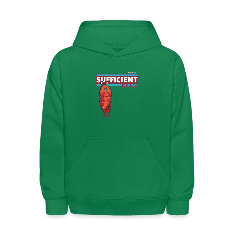 Sufficient Shrimp Character Comfort Kids Hoodie - kelly green