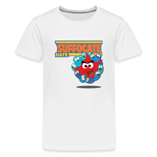 Suffocate Hate Character Comfort Kids Tee - white